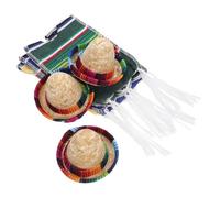 ULTECHNOVO Conjunto de Mini Sombreros y Bufandas para Botellas, Fundas de Algodón y Paja para Decoración de Botellas de Soda y Condimentos en Ocasiones Casuales