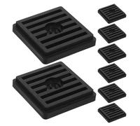 ULTECHNOVO Copas para Ruedas de Muebles Topes de Goma Antideslizantes, 8 Piezas Negras 60X60 MM, Protectores para Sillas Giratorias y Suelo de Baldosas en Espacios de Trabajo