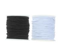 ULTECHNOVO Cordón Elástico para Pulseras 15 MM Grosor 2 Rollos 40 M Total Cuerda para Hacer Joyas DIY Cordón de Repuesto para Bricolaje y Creación de Pulseras Manuales