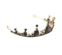 ULTECHNOVO Corona Barroca Negra con Cristales y Rhinestones Tiara Ligera de Aleación para Novias y Damas de Honor Bodas y Fiestas Accesorio Vintage para Princesas y Eventos Especiales
