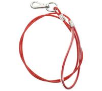ULTECHNOVO Correa Antimordeduras para Perros Pequeños 0,4x120 Cm de Acero Cadena Metálica Resistente y Cuerda de Tracción para Cachorros, Correa Portátil para Mascotas en Color Rojo