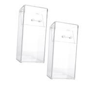ULTECHNOVO Cubo de Almacenamiento Acrílico Transparente Tapa Giratoria, 2 Unidades, Organizador para Maquillaje y Portalápices, Caja para Guardar Brochas y Cosméticos en Escritorio