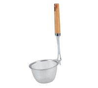 ULTECHNOVO Cuchara para Alimentos de Acero Inoxidable 304 Mango de Madera, Cuchara Coladora Multifuncional para Freír y Cocinar, Cesta para Escurrir Ollas Calientes y Pasta, Utensilio