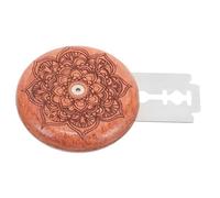 ULTECHNOVO Cuchillo para Pan de Madera de Palo Rosa Hoja de Acero Inoxidable, Cortador Portátil Redondo Tipo Orbital para Masa Blanda, Kit de 5 Cuchillas en Opp, Herramienta para Hornear