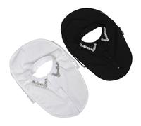 ULTECHNOVO Cuello Falso para Mujer Gemas de Imitación, Tejido Blanco Elegante y Desmontable para Uso Casual y Business, Pack de 2 Piezas