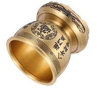 ULTECHNOVO Cuenco de Latón Fortuna con Base Estable, Cuenco Feng Shui de 9.5 Cm para Riqueza y Prosperidad, Decoración Vintage para Hogar y Oficina, Almacenamiento Multifuncional