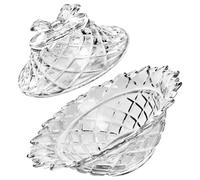 ULTECHNOVO Cuenco de Vidrio para Postres y Sopas Tapa y Asas Dobles, Tazón Pequeño para Cocina Multifuncional, Adecuado para Servir Cereales, Helados y Aperitivos Hogar