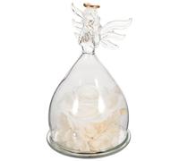 ULTECHNOVO Cúpula con Ángel Decorativo de Cristal, Flor Preservada Artesanal, Adorno Romántico para Decoración del Hogar y Escritorio, Obsequio para Aniversario y San Valentín