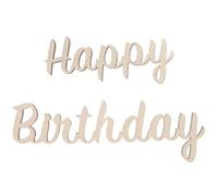 ULTECHNOVO Decoración de Cumpleaños Madera Adhesivo de Palabras Happy Birthday para Pared Letras Decorativas para Fiesta Pegatinas de Cumpleaños para Hogar y Habitación