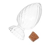 ULTECHNOVO Decorative Glass Match Holder Jar With Cork Lid Transparent Helix Upside Down Storage For Matches Toothpicks Small Items Home Accent