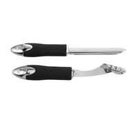 ULTECHNOVO Descorazonador de Acero Inoxidable 2 Piezas Cabezal Acanalado y Bordes Dentados para Pimientos, Jalapeños y Pepinos, Herramienta para Cocina y Rápida de Frutas y Verduras