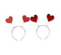 ULTECHNOVO Diadema de Corazón para San Valentín 2 Piezas Accesorios Cabello en Forma de Corazón Diademas Textiles y Plásticas Cómodas para Fiestas y Peinados Obsequios