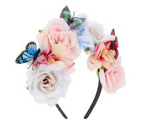 ULTECHNOVO Diadema de Flores Artificiales para Mujer Estilo Bohemio y Opciones Versátiles de Peinado, Adecuado para Fiestas y Sesiones de Fotos de Vacaciones