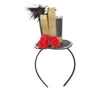 ULTECHNOVO Diadema de Mini Sombrero Vintage para Mujer Tejido y Plástico, Banda Cabello Festiva y Distintiva para Celebraciones y Carnavales