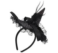 ULTECHNOVO diadema de sombrero de bruja sombrero de bruja para mujer diadema sombrero de brujas cabello sombrero de bruja diadema adulto que diadema Accesorios de Halloween el plastico Negro