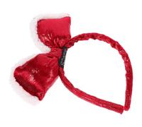 ULTECHNOVO Diadema Navideña de Franela Lazo Rojo para Mujer, Diseño Multifuncional y Elegante que Añade Ambiente Festivo para Navidad y Fiestas