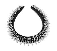 ULTECHNOVO Diadema Pinchos Estilo Steampunk para Fiestas y Cosplay Diadema Tachuelas de Cristal para Mujeres Remaches para Adolescentes