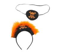 ULTECHNOVO Diadema Pirata para Parche y Naranja Peluda Accesorio para Disfraces de Halloween y Fiestas Temáticas