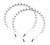 ULTECHNOVO Diadema Punk Remaches de Metal y Púas 2 Piezas Banda Elástica Suave para Mujer Accesorios Cabello en Fiestas Cosplay y Estilo Gótico