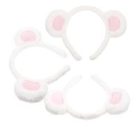ULTECHNOVO Diademas de Orejas de Oso Divertidas para Mujer 3 Piezas Tamaño Único Diadema de Tela Cómoda para Chicas Adolescentes Fiestas Cosplay Accesorios Cabello