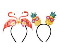 ULTECHNOVO Diademas para Fiestas Hawaianas Forma de Flamenco y Piña, Accesorio para Cabello de Plástico, Sujeción Firme y Diseño Creativo para Pool Party, Pack de 2