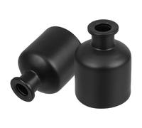 ULTECHNOVO Difusores de Varillas sin Fuego 50 Ml 2 Unidades Botellas de Vidrio Cilíndricas Mate Negras para Aromas Esenciales en Baño y Oficina Accesorios para Fragancias Hogar