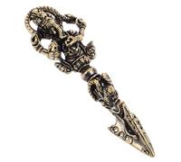 ULTECHNOVO Dorje Vajra - Mortero de latón envejecido, decoración de budismo Feng Shui, colgante de protección espiritual tibetano para meditación y decoración sagrada