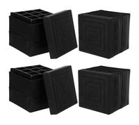 ULTECHNOVO Elevadores para Patas de Muebles de Plástico Negro 75 CM de Altura 4 Piezas Antideslizantes y Apilables para Cama Sofá Mesa y Lavadora Soporte Resistente y Protección del
