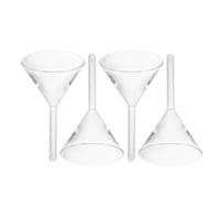 ULTECHNOVO Embudos de Vidrio Transparente para Llenado de Aceite, Juego de 4 Piezas con Boca Ancha y Tallo Corto, Herramienta de Llenado de Aceite para Laboratorio y Uso Doméstico, Embudo