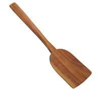 ULTECHNOVO Espátula de Madera de Teca sin Barniz, Mango Largo, Utensilio de Cocina Natural para Cocinar y Servir, Adecuado para Uso Doméstico y Profesional, Superficie Lisa Fácil de Limpiar