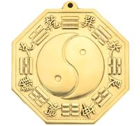 ULTECHNOVO Espejo Bagua de Cobre Dorado Estilo Antiguo para Salón