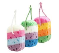ULTECHNOVO Esponjas de Baño Exfoliantes de Lufa 3 Piezas Multicolor Esponja Limpiadora Corporal Espumosa para Ducha y Masaje Suave y Retención de Humedad