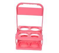 ULTECHNOVO Estante de Vino Plegable Cesta transportador portabebidas con asa birretes Carro Transporte Plegable Estante de la Botella de Cerveza de la Barra portabotellas el plastico Rosa