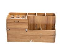 ULTECHNOVO Estante Organizador de Tijeras y Peines para Peluquería Caja de Almacenamiento Antideslizante de Madera Soporte Práctico para Barberías y Salones Diseño con Compartimentos para