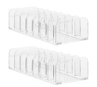 ULTECHNOVO Estante para Cosméticos de Acrílico Transparente, Organizador de Maquillaje de 7 Compartimentos, Diseño Hueco para Escritorio, Expositor Multifuncional de 2 Piezas, Adecuado