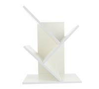 ULTECHNOVO Estantería De Sobremesa Forma De Árbol Organizador para Libros Resistente y Compacto para Oficina Hogar y Escuela Color Blanco Marfil Tres