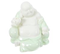 ULTECHNOVO Estatua Buda Cerámica Pequeña para Escritorio Decoración de Maitreya Adorno de Oficina y Hogar Figuras Budas Meditando Artesanía de Porcelana para Mesa Central