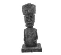 ULTECHNOVO Estatuilla Romana de Piedra Decoración Isla de Pascua para Pecera Adorno de Rocalla para Jardín Estatua Moai Realista Decoración de Pecera para Acuario