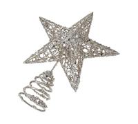 ULTECHNOVO Estrella Dorada Brillante para Copa de Árbol de Navidad Adorno Metálico Rústico de 15X20 CM Decoración Navideña para Fiestas y Hogar Accesorio Grande para Árbol Navideño