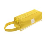 ULTECHNOVO Estuche Doble de Tela Oxford Grande Cremallera para Lápices | Amarillo, Ligero y Portátil, Organiza Material Escolar y Oficina