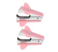 ULTECHNOVO Extractor de Grapas Metálico Compacto y Portátil, Quitagrapas Seguro para Oficina y Escuela, 2 Unidades Color Rosa, Herramienta para Quitar Grapas sin Dañar Documentos