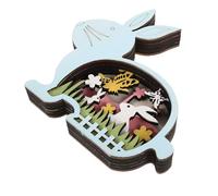 ULTECHNOVO Figura de Conejo de Madera para Pascua Superficie sin Terminar para Pintar, Decoración Rústica Estilo Granja para Mesa y Manualidades
