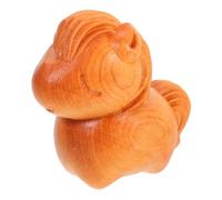 ULTECHNOVO Figura de madera tallada de caballo gordo decoración del zodiaco chino adorno de mesa para casa y oficina Escultura de miniatura de animal de madera