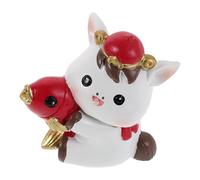 ULTECHNOVO Figura del Año del Caballo 2026 en Miniatura de Resina 6,1 X 6,1 X 4,1 Cm, Adorno Feng Shui para Decoración del Hogar y Oficina, Estatua de Caballo Chino de Buena Suerte