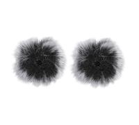 ULTECHNOVO Funda Protectora para Micrófono Clip Resistente al Viento de Felpa Gris y Negra 2 Piezas Accesorio Compatible para Reducción de Ruido y Protección contra Salpicaduras