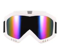 ULTECHNOVO Gafas de Moto para Hombre Protección contra Viento y Arena, Lente Reforzada Multicolor, Montura Superior de Color Claro, Gafas de Esquí y Ciclismo para Deportes al Aire Libre