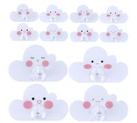 ULTECHNOVO Ganchos Adhesivos Decorativos para Pared 12 Piezas Diseño de Dibujos Animados de Nubes en Color, Pequeños Ganchos para Colgar Mochilas, Perfectos para Hogar, Dormitorio y Cocina