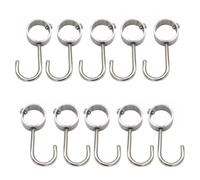 ULTECHNOVO Ganchos de Revestimiento de Acero Inoxidable Grueso para Barra de 32 Mm, 10 Piezas, Resistentes y Antioxidantes, Perchas para Armario y Cocina, Organizadores Prácticos para Colgar