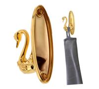 ULTECHNOVO Ganchos para Cortinas Cisne Grandes Dorados de Aleación Aluminio | Par de Piezas Tornillos, Estilo Vintage Clásico, Fácil Instalación y Retiro, para Salas Clásicas