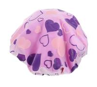 ULTECHNOVO Gorro de Ducha Diseño Corazón Doble para Mujer con Banda Elástica Doble Capa de Coral Fleece y Eva Protege Cabello Rizado Adecuado para Baño y Peluquería